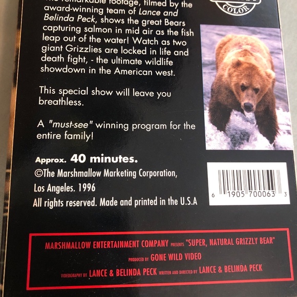 Super, Natural Grizzly Bear VHS Family Geographic And Nature Video 1996 - Picture 5 of 6